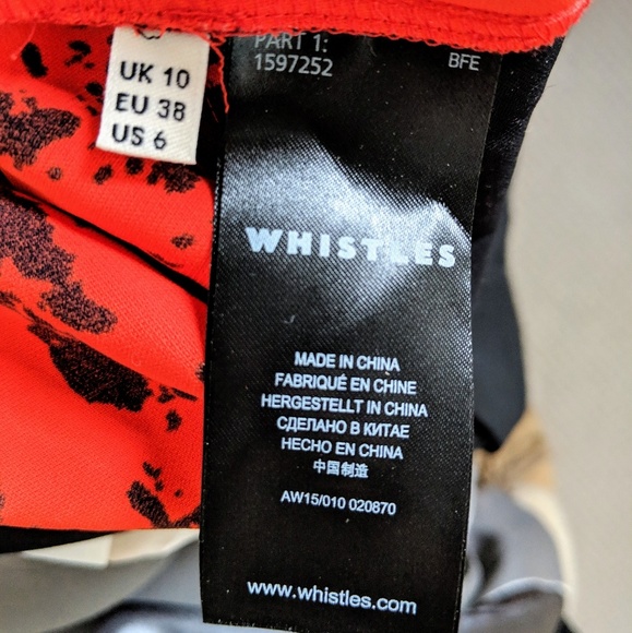 NWOT UK brand Whistles red and black blouse - Picture 8 of 8